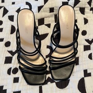 Nine West Strappy Black Block Heel
